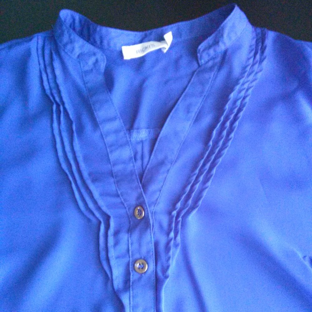 Women's Ricki's Sheer Blouse with Camisole, Blue, 6